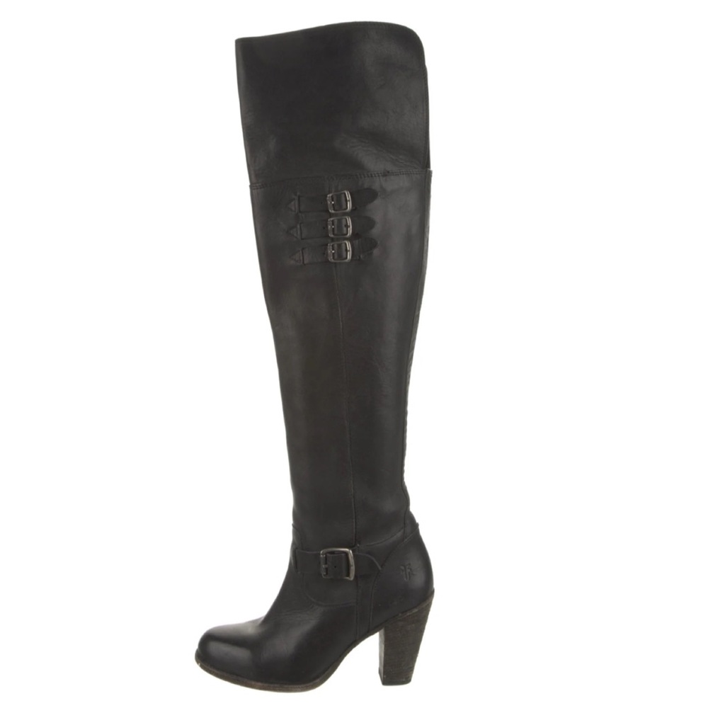 Frye Black leather over knee boots 7.5